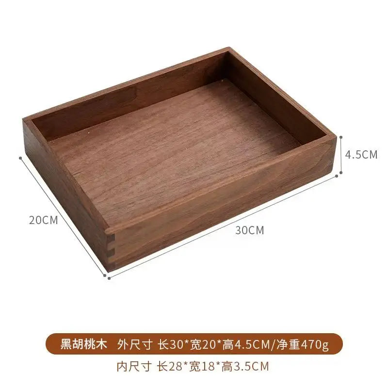 Black Walnut Wood Storage Box Chinese Tea Table Living Room Office Desktop Key Jewelry Solid Wood Tea Set Storage Box