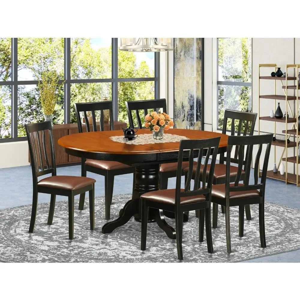 Dining Table Set With Butterfly Leaves And Linen Chairs