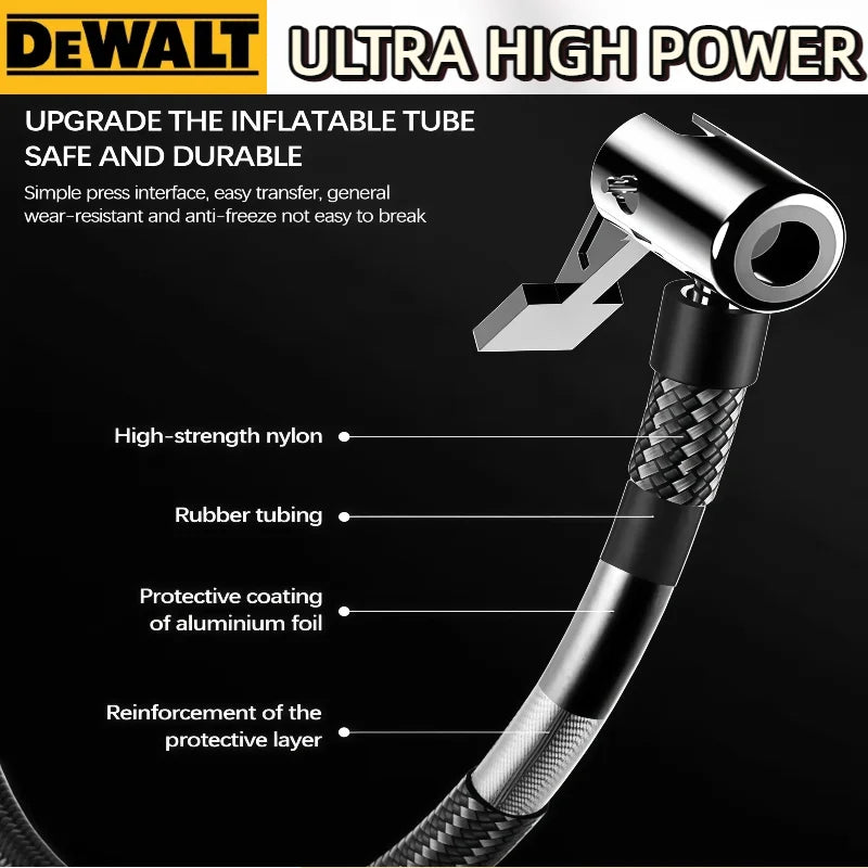 Dewalt Cordless Electric Air Pump Compressor Automatic with Digital Pressure Gauge for Car Tire Inflator  Rechargeable Handheld