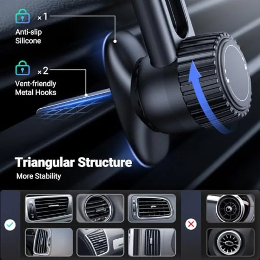 UGREEN Magnetic Phone Mount for Car Compatible with Magsafe Strong Magnetic Power Car Phone Holder with NonBlocking Air Vent De