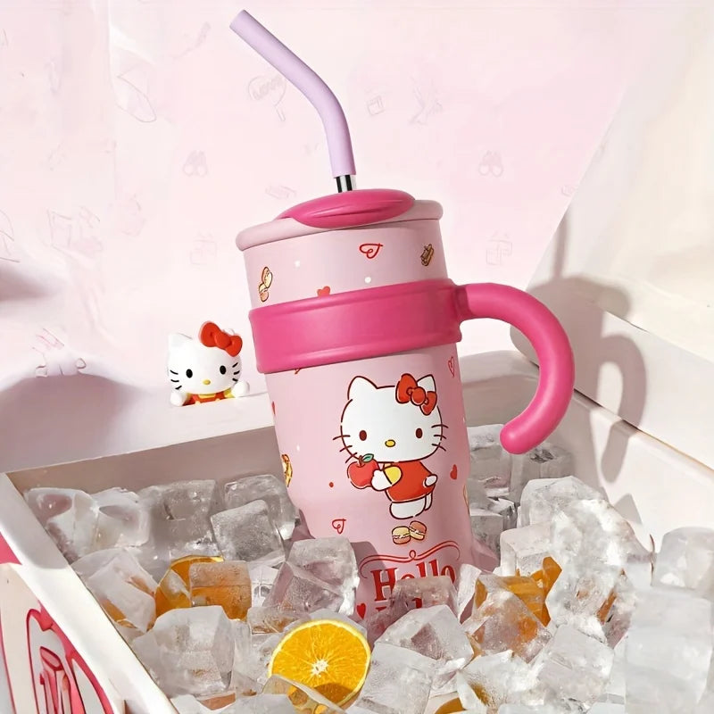 1Pc Hellokitty Thermos Cup, High-Looking Water Cup, 700ml 1200ml, Valentine's Day Gift, Car Cup, Portable Coffee Cup, Large Capacity
