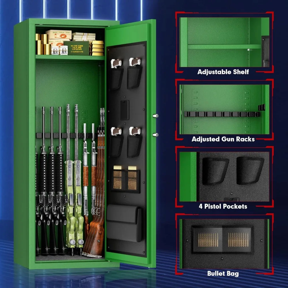 12-15 Rifle Safe with Keyboard, Quick Access Large Safe for Rifles, Locking Cabinet Rifle Safe with Saf