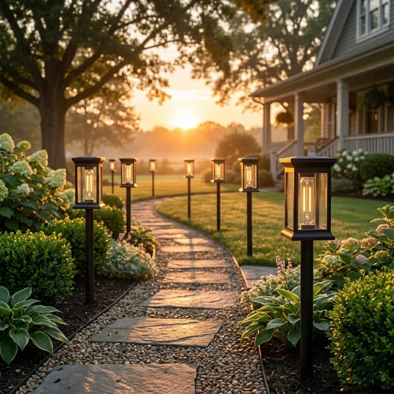 Solar Led Pathway Lights Automatic Waterproof Garden Decor