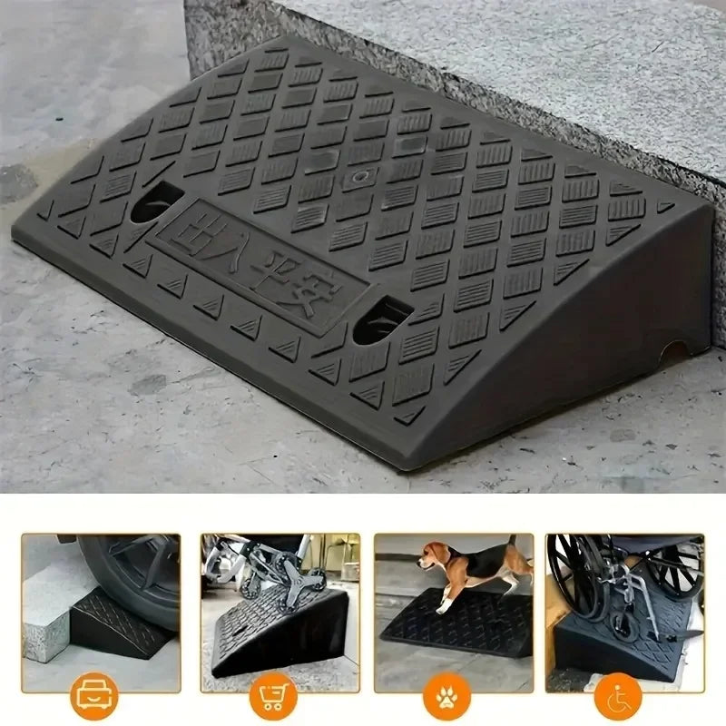 Portable Threshold Ramp 3/5/6/7/8/9/10cm Height Non-Slip Surface Durable Ramp for Car Motorcycle Wheelchair Scooter Pets Access