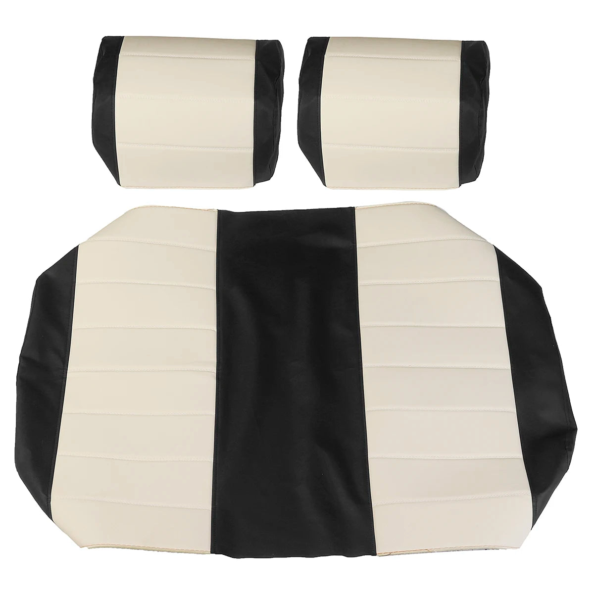 3PCS Golf Cart Seat Covers Front Club Car Seat Covers PU Leather Chair Covers For PRE-2000 DS Golf Cart 1982-2000