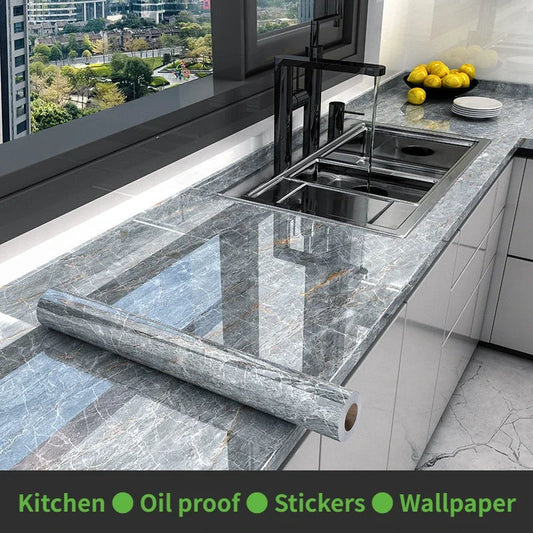 Marble Self-Adhesive Wallpaper for Kitchen and Home Decor