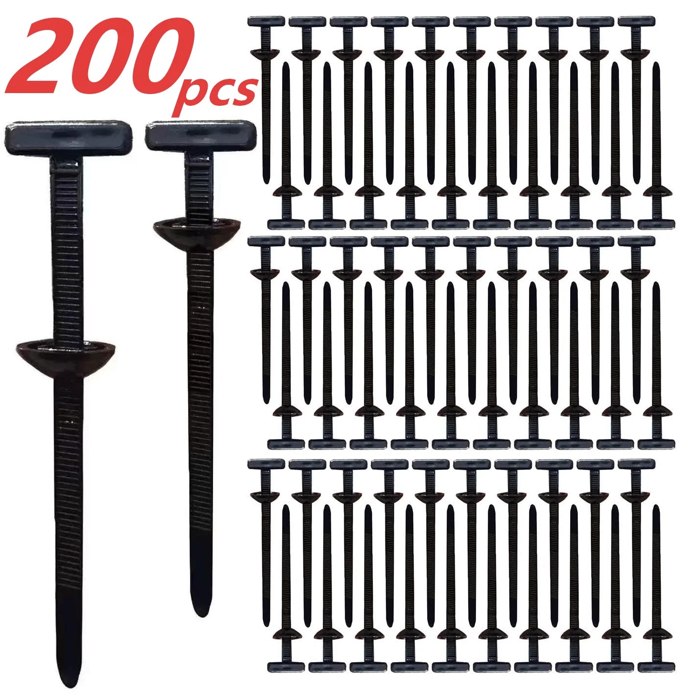 Upgraded Nylon Cable Ties, Self-Locking T Rivet Zip Ties Kit for Car Fender Trunk Bumper Repair, Home & Garage Automotive