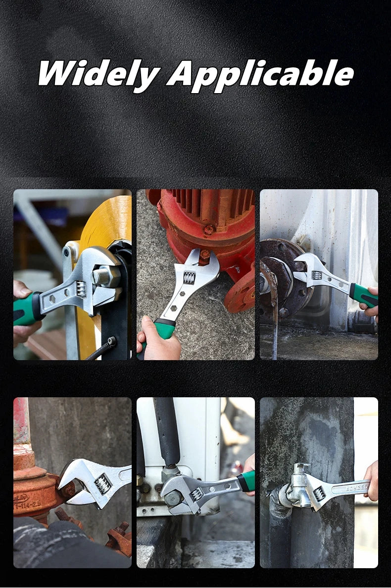 8/10/12 inch Adjustable Wrench Multi-function Universal Spanner Wrenches Set for Greater Leverage Locking Car Maintenance Tool