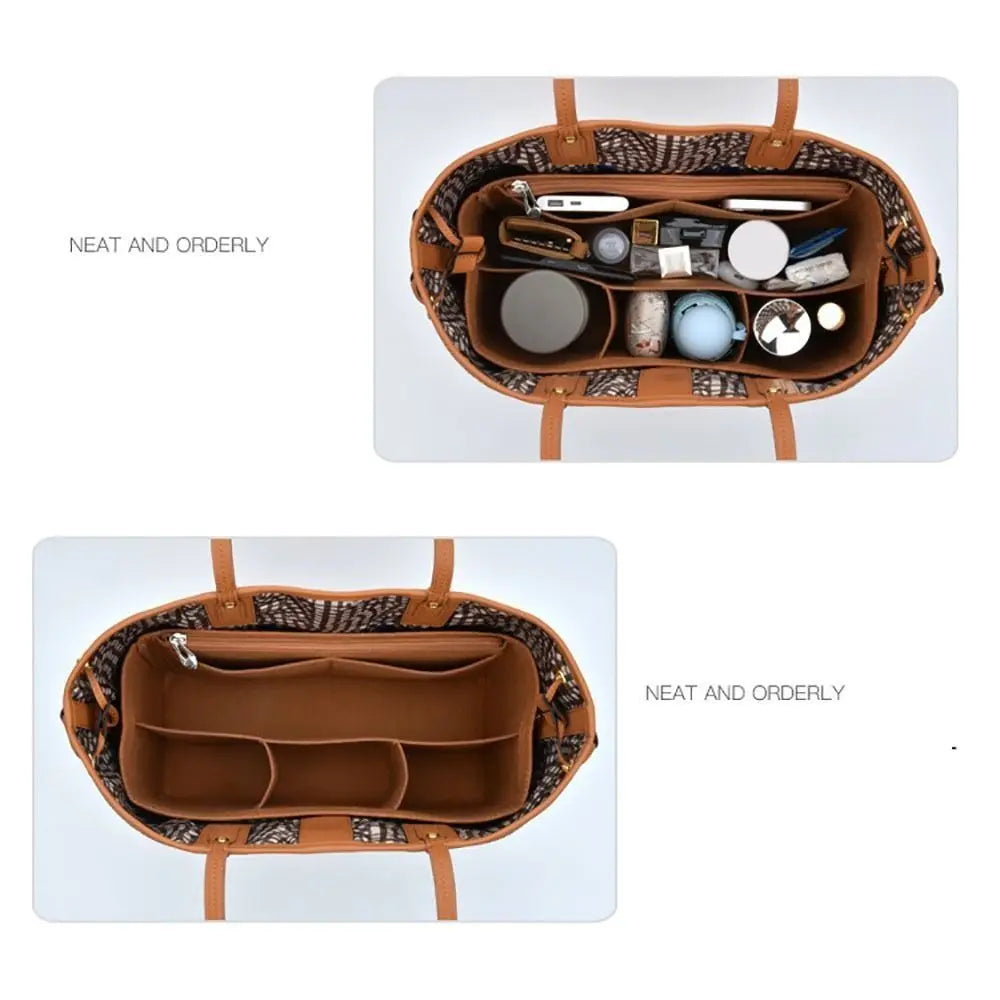 Felt Bag Insert Liner Lightweight Organizer Pouch For Handbags