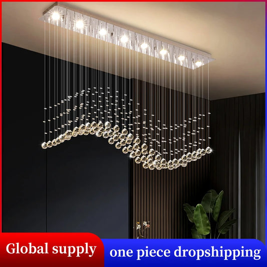 Modern Crystal Pendant Lights For Living Room And Kitchen