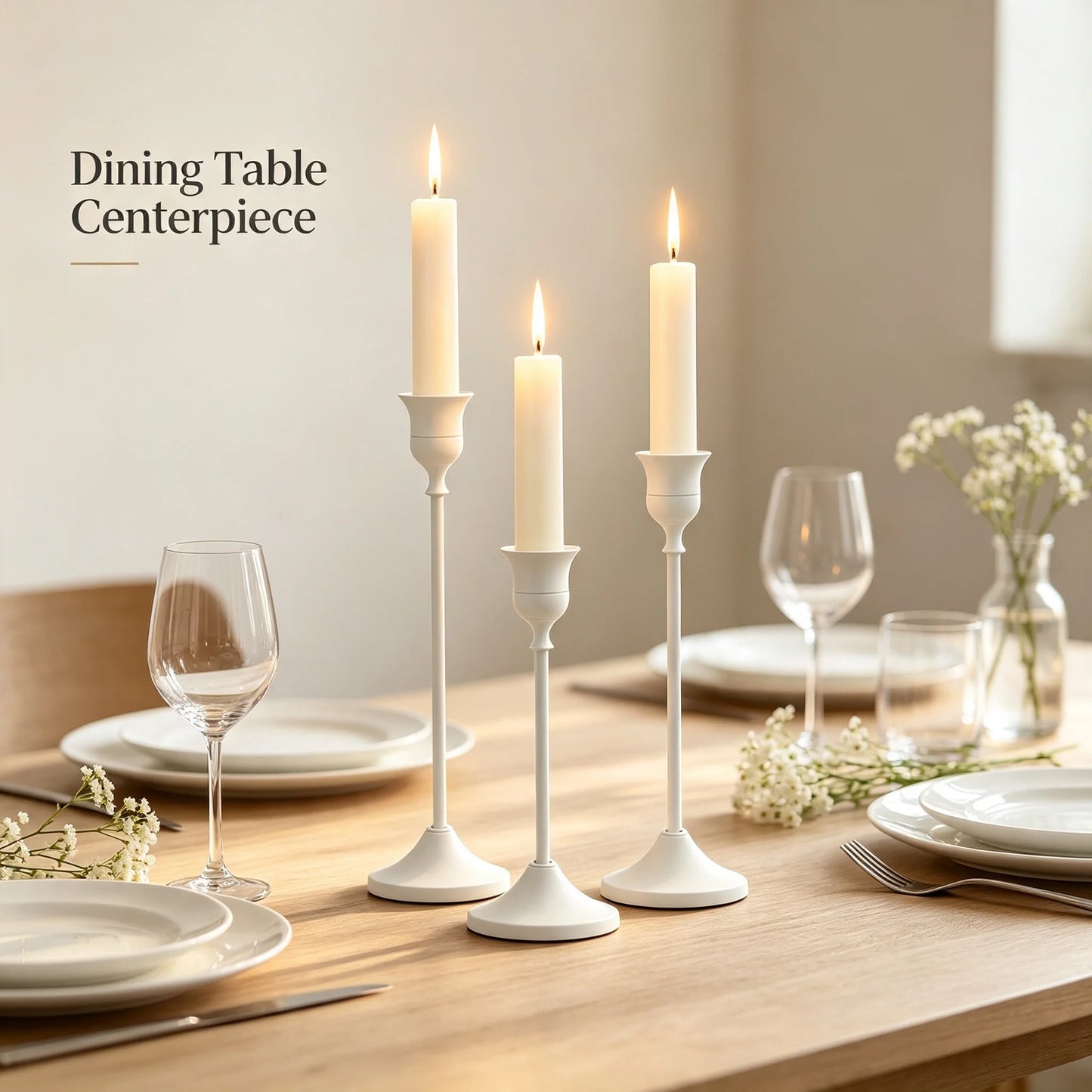 Premium Gothic Metal Candle Stands Set Wedding Table Decor