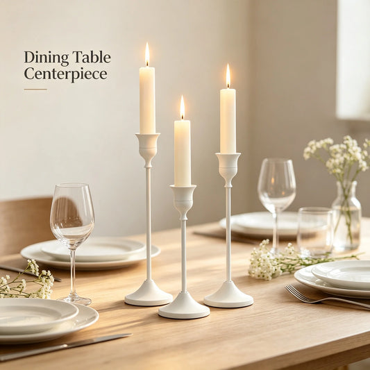 Premium Gothic Metal Candle Stands Set Wedding Table Decor