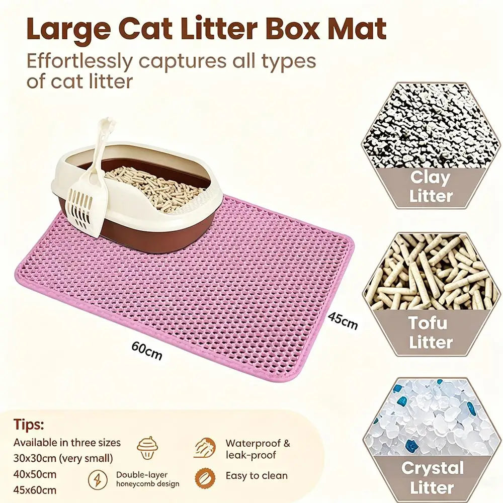 Durable Double Layer Non Slip Waterproof Cat Litter Mat