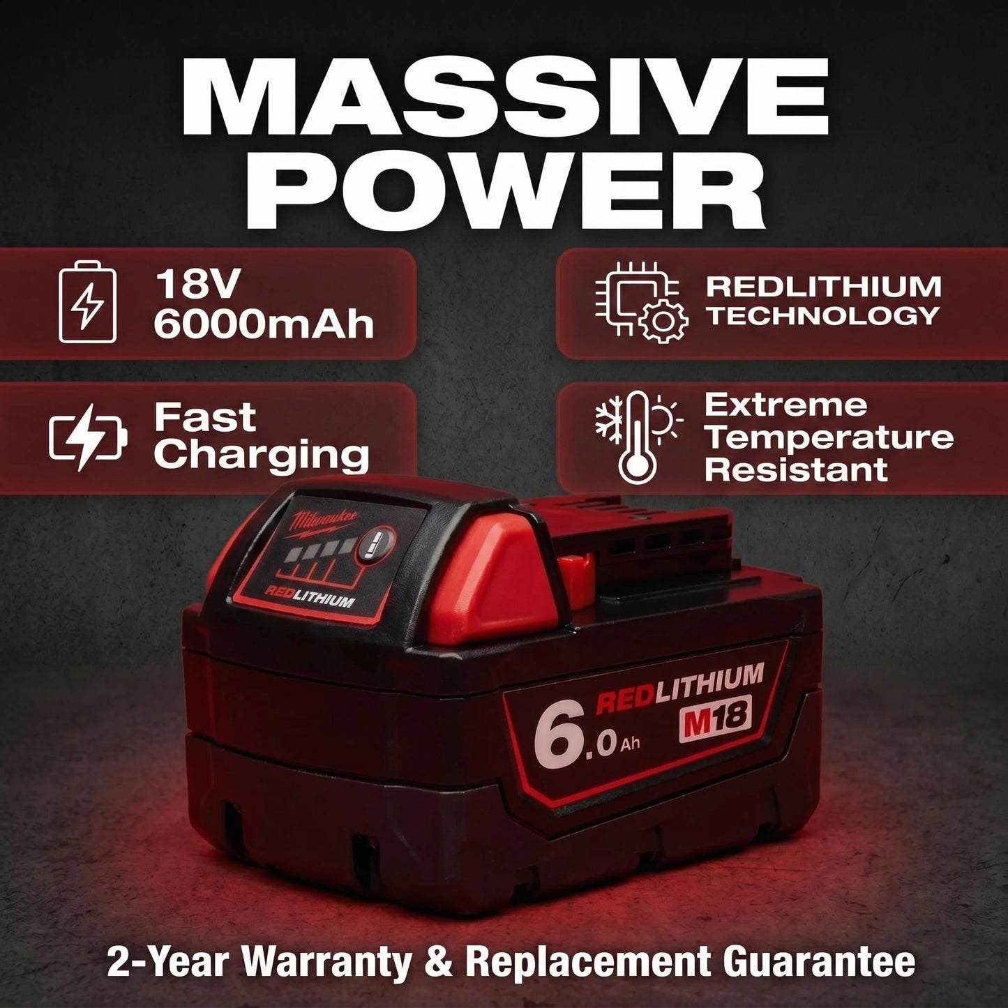 100% New Milwaukee M18 6.0Ah High Output Battery 18V Lithium-ion Rechargeable for Milwaukee M18 Cordless Power Tools 18v Battery