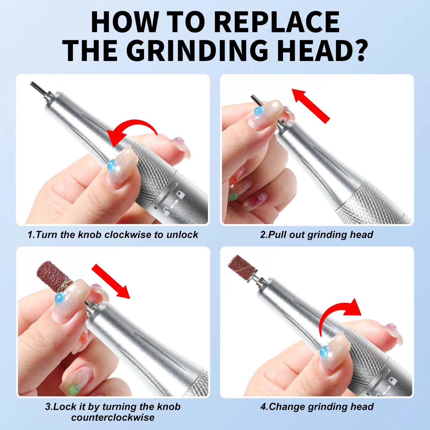 Professional Electric Nail File 50000RPM Cordless Nail Drill Kit For Home Salon Manicure Pedicure Care