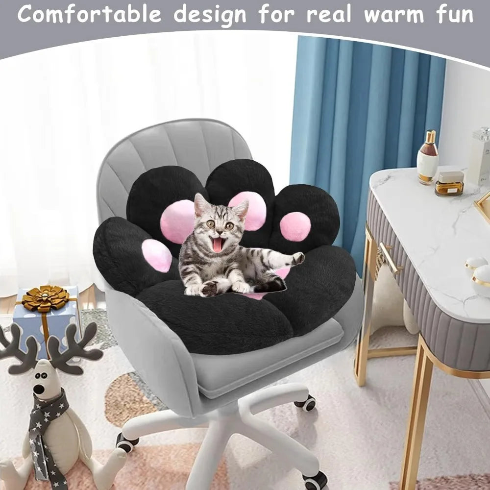 Cat Paw Kawaii Plush Seat Cushion For Office Chair