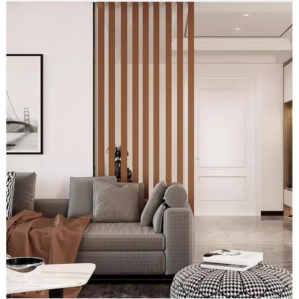 Floor-to-Ceiling Wooden Slat Room Dividers - 2 to 8 Feet Tall, Modern Design for Living Spaces and Offices