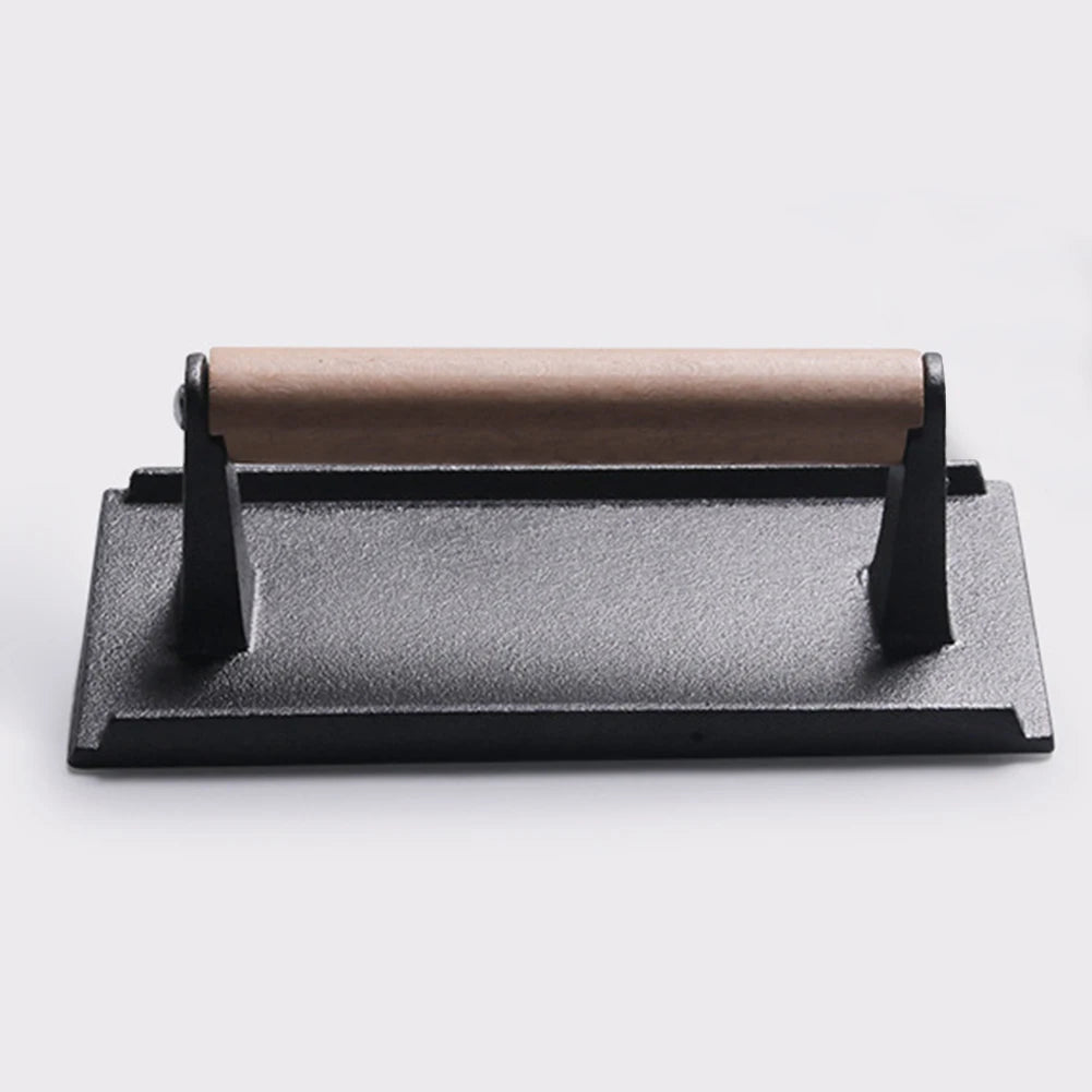 Universal Rectangular Meat Press Heavy-Duty Steak Burger Press With Handle BBQ Cooking Tool High Temperature Resistance