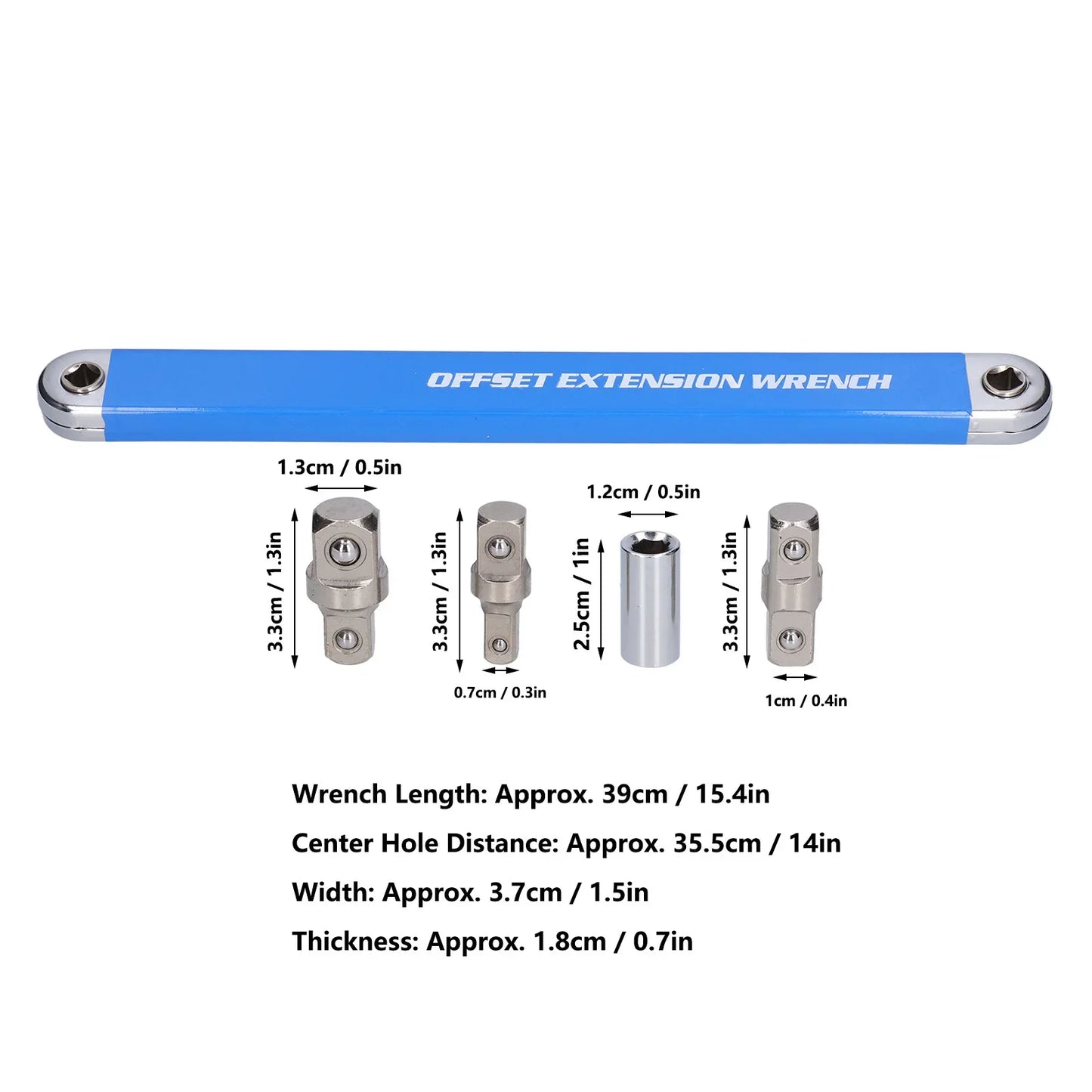 Tight Spaces Extension Tool 1/2 in. 1/4 in. 3/8 in. Auto Repair Tool Home Tool Set Professional Zero Offset Extension Wrench