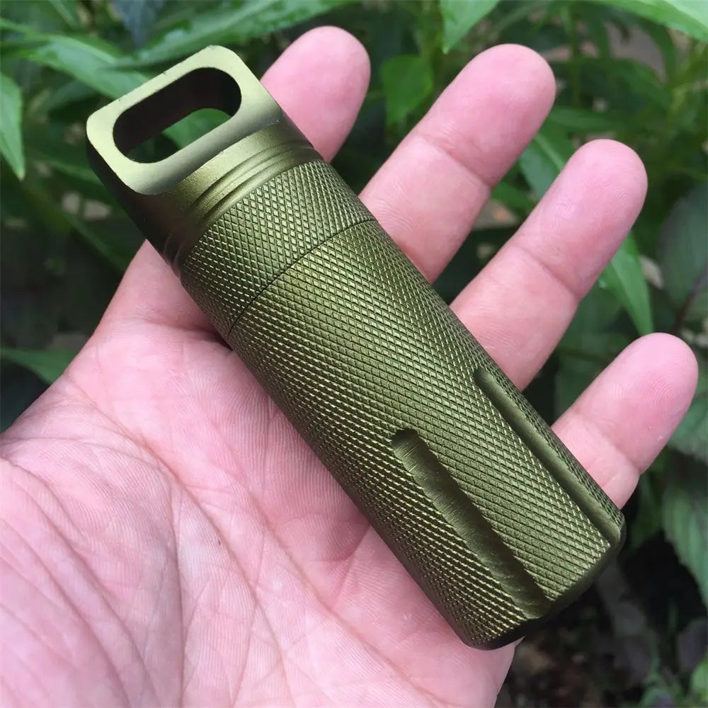 New Aluminum EDC Survival Kit Waterproof Seal Bottle Capsule/Pill  Airtight Case Outdoor Tools Capsule Holder Storage Container