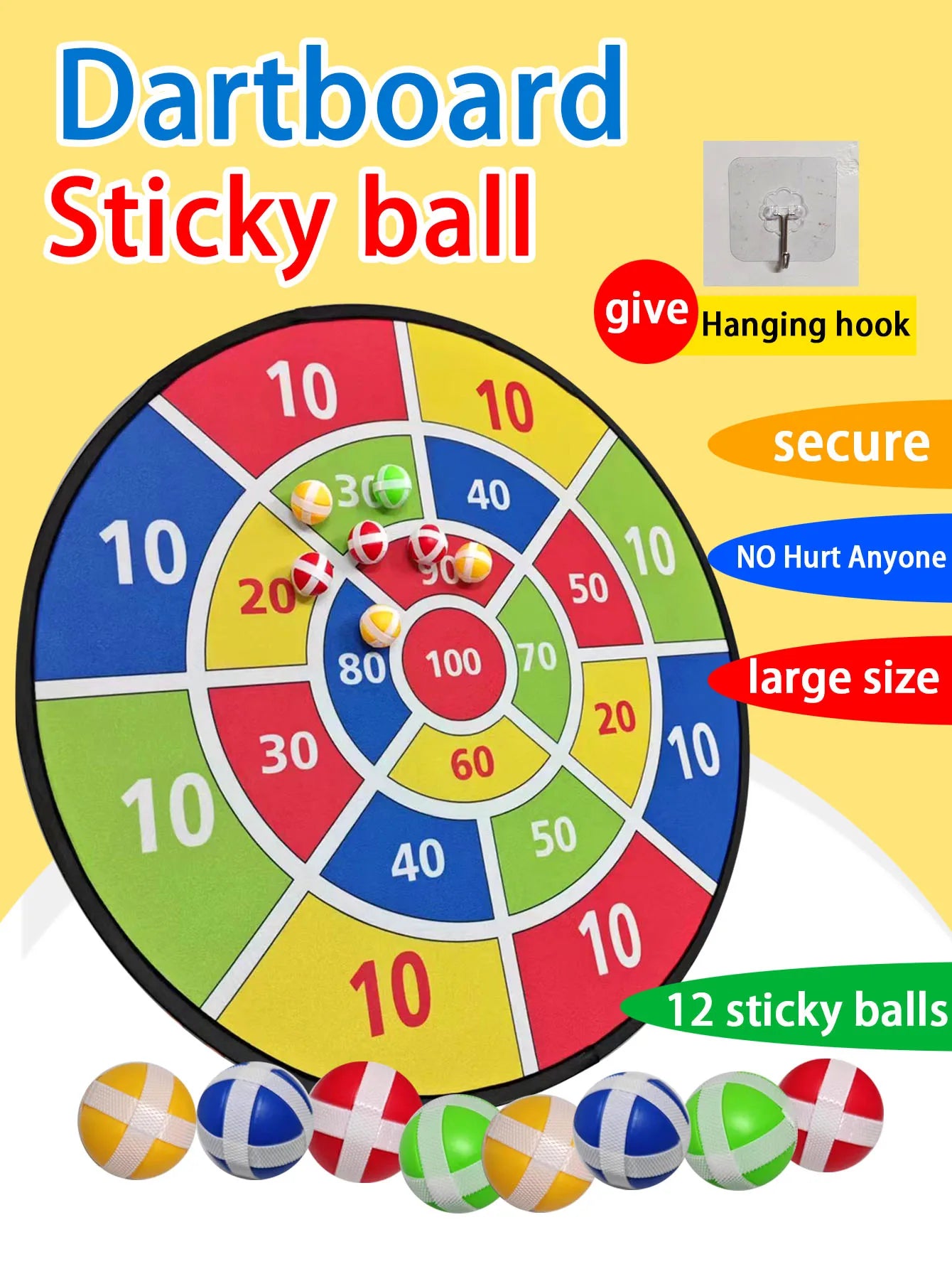 12 sticky ball dart disc sets, indoor and outdoor toys, parent-child interaction, birthday gifts, party games, supplies