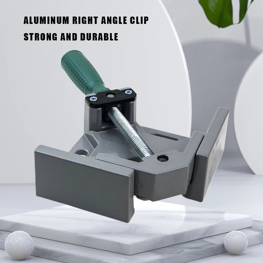 90 Degree Clip Aluminum Alloy 90 Degrees Angle Clamp Single Handle Adjustable Swing Jaw for Welding Woodworking Photo Frame
