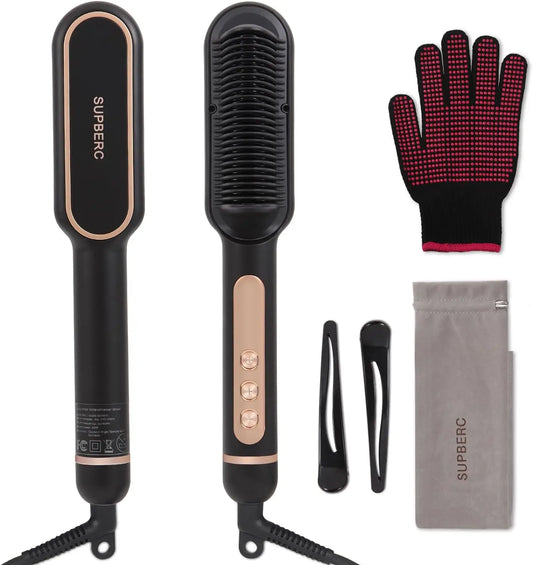 Negative Ionic Hair Straightener Brush Auto Shut Off