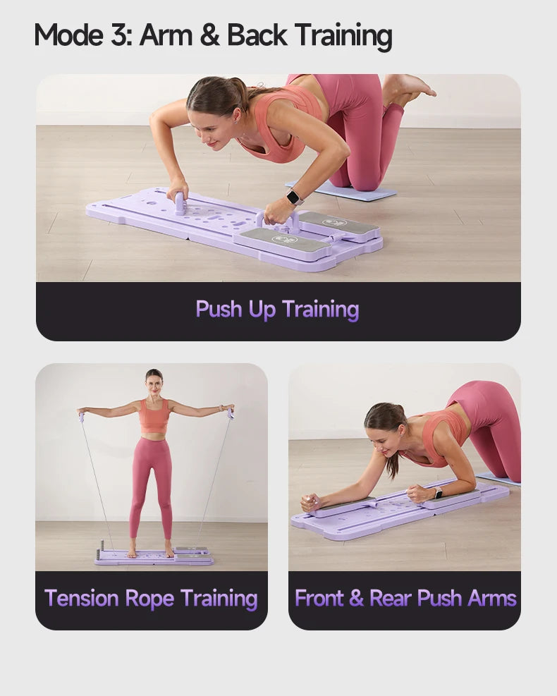 At Home Multifunctional Foldable 4-in-1 Ab Exercise Board Pilates Reformer for Abdominal and Core Strength Training Home Gym