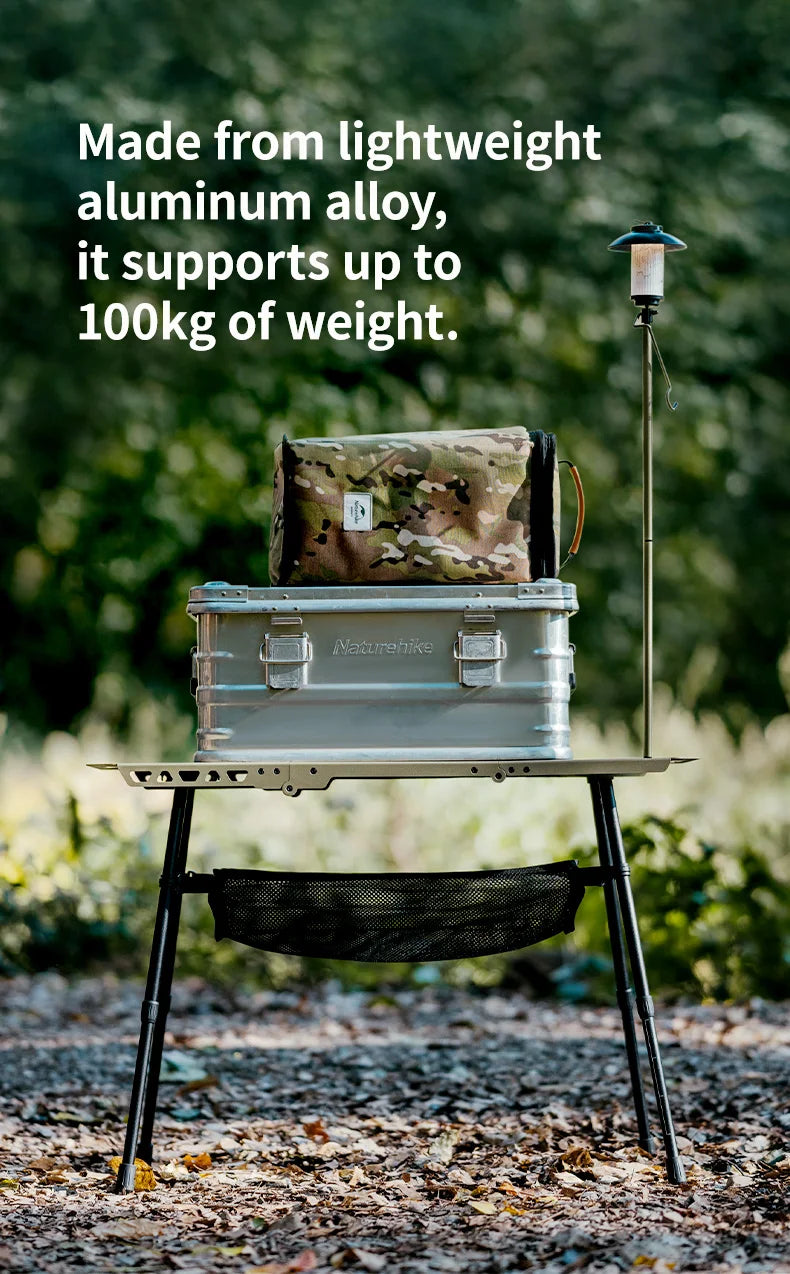 Naturehike H02 IGT Table Camping Multifunctional Tactical Table Height Adjustable Desk Kitchen Folding Table BBQ Picnic