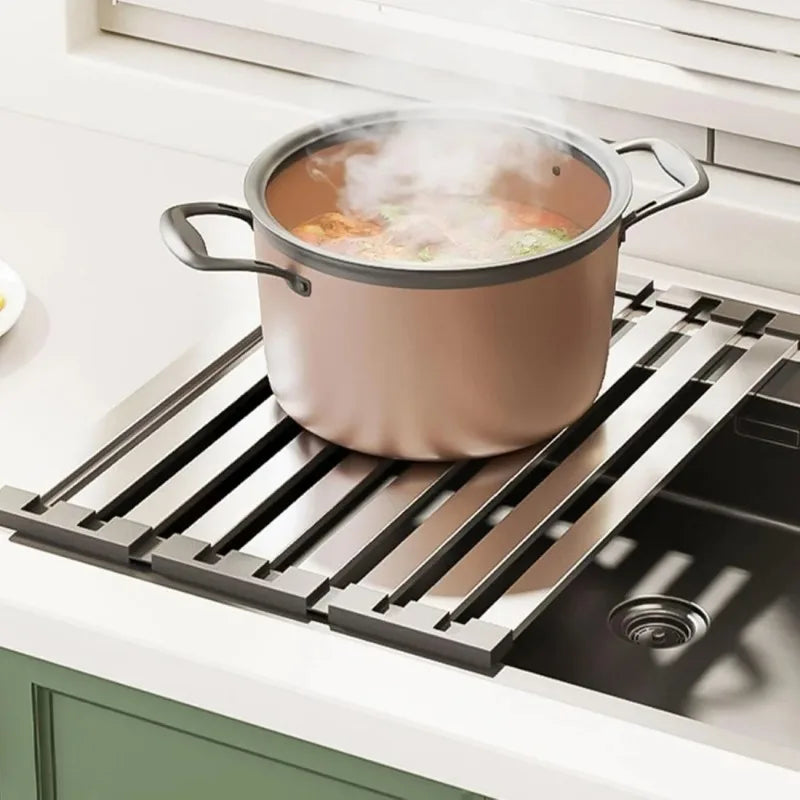 Space Saving Foldable Sink Dish Drying Rack For Kitchen