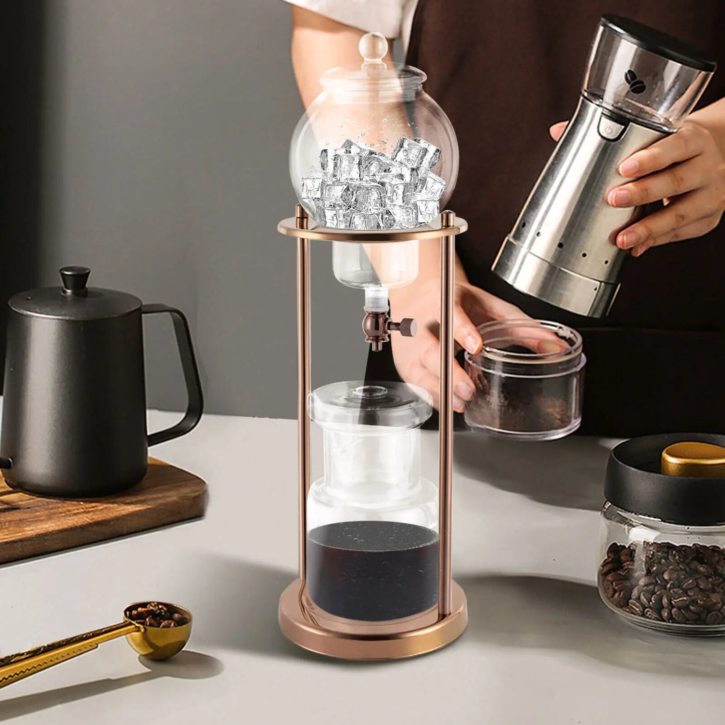 Cold Brew Coffee Maker With Adjustable Valve Glass Carafe