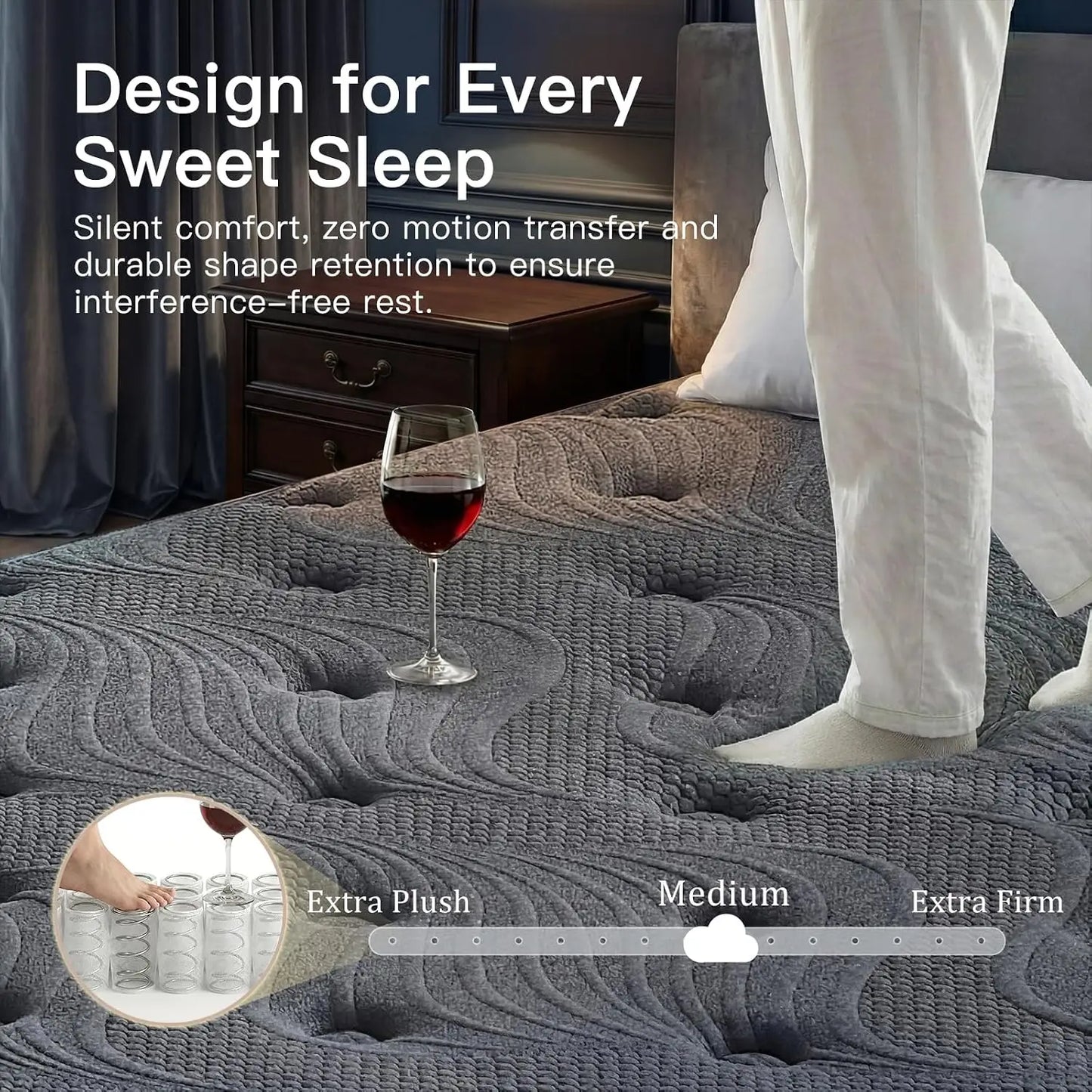 Premium Memory Foam Mattress With Pocket Springs And Support