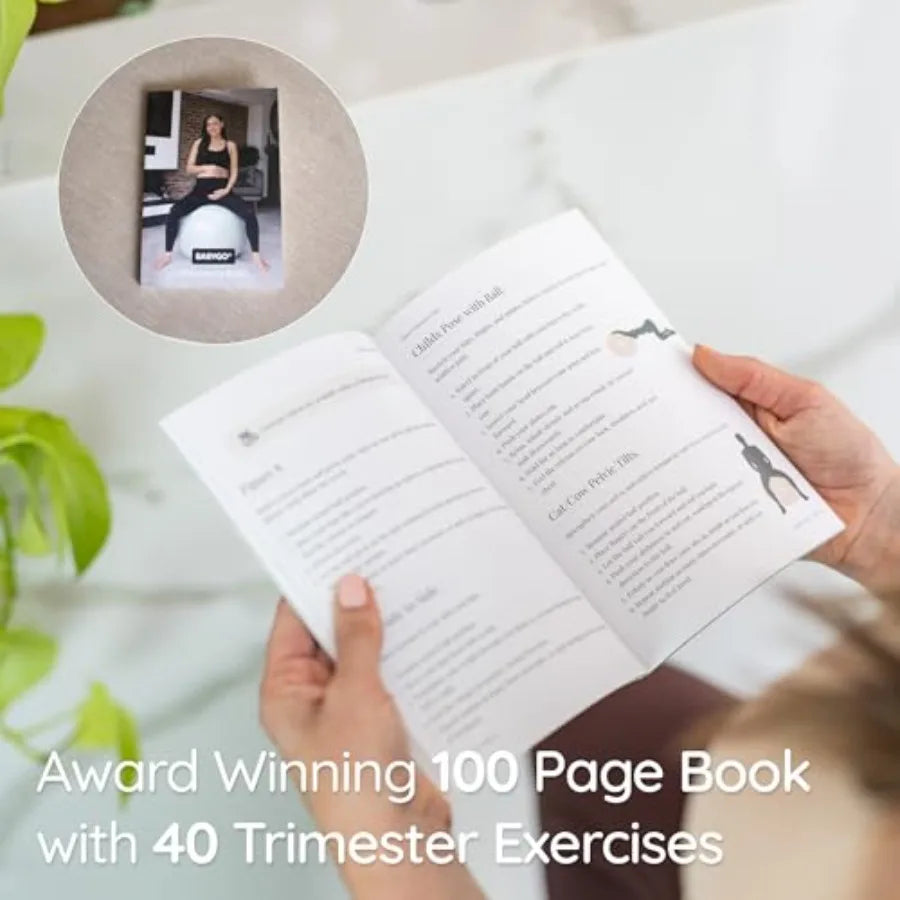 BABYGO Birthing Ball - Pregnancy Yoga Labor Exercise Ball Book Set Trimester Targeting Maternity Physio Birth Recovery Plan Inc