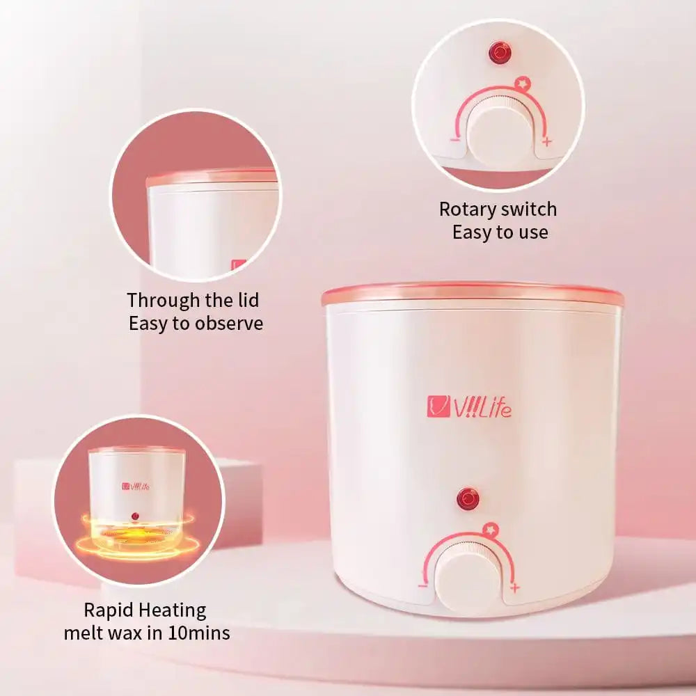 Wax Kit Pink Hair Removal Waxing Kit For Women Men Hot Wax Warmer Pot For Face, Eyebrow, Body, Brazilian, Bikini, Waxing Machine