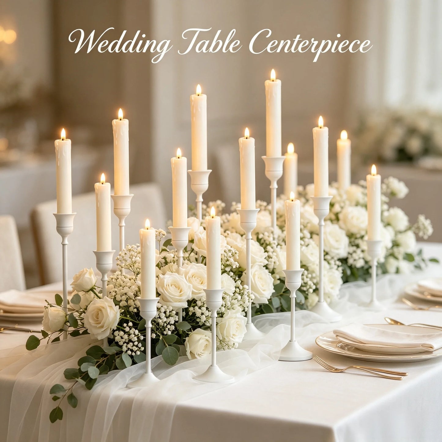 Premium Gothic Metal Candle Stands Set Wedding Table Decor