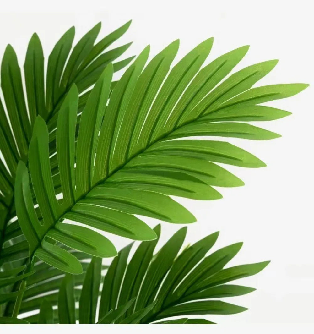 70-120cm Large Artificial Palm Tree Tropical Green Leaves Fake Plants Plastic Monstera Faux Tree Branch for Home Kitchen Decora
