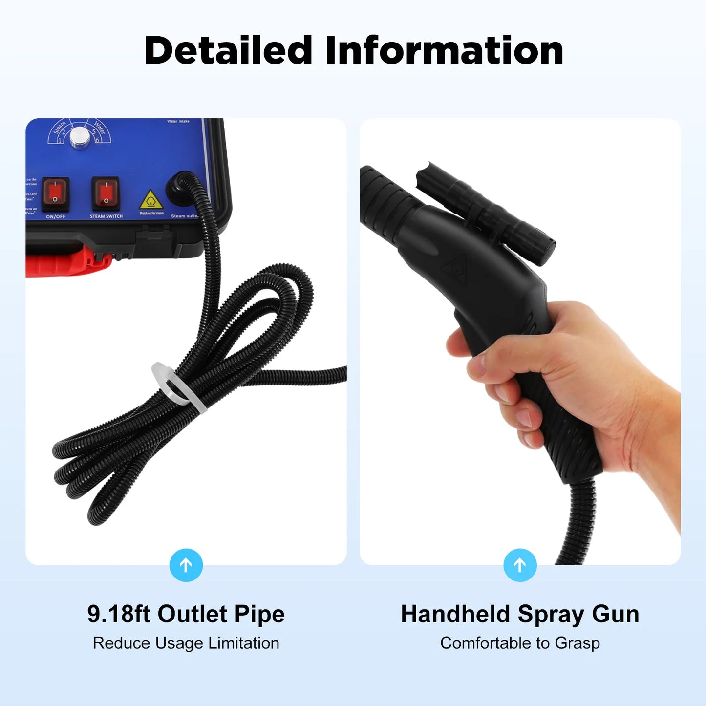 110V/220V High Pressure Steam Cleaner Set Steam Cleaning Machine Portable 6-Gear Cleaner for Car Kitchen Floor Cleaning