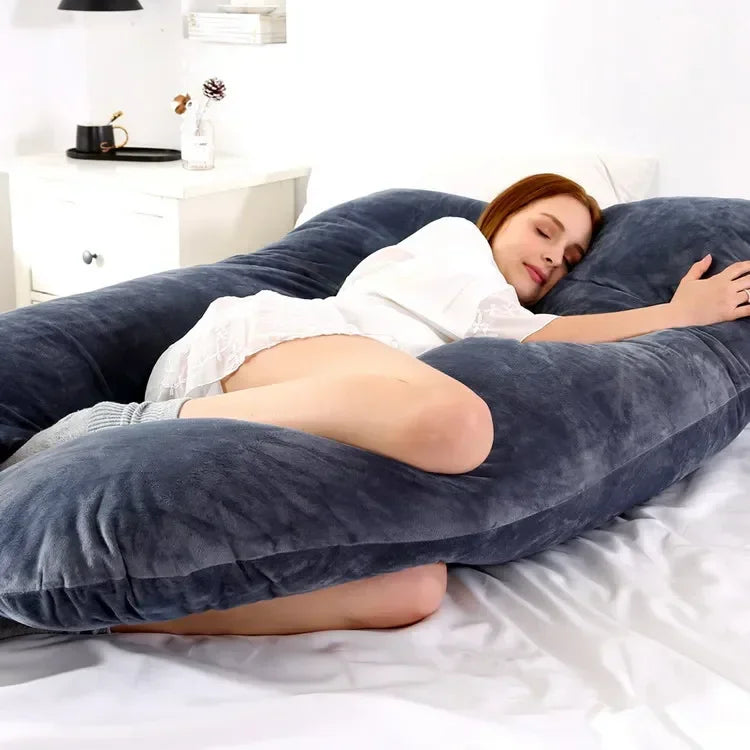 Soft U Shaped Pregnancy Pillow For Side Sleeping Relief