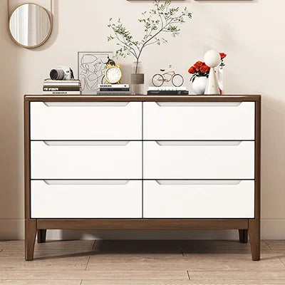 Wooden Chest of Drawers 5-Drawer & 6-Drawer Dresser Cabinet Bedroom Clothes Storage Organizer No Assembly Living Room Furniture