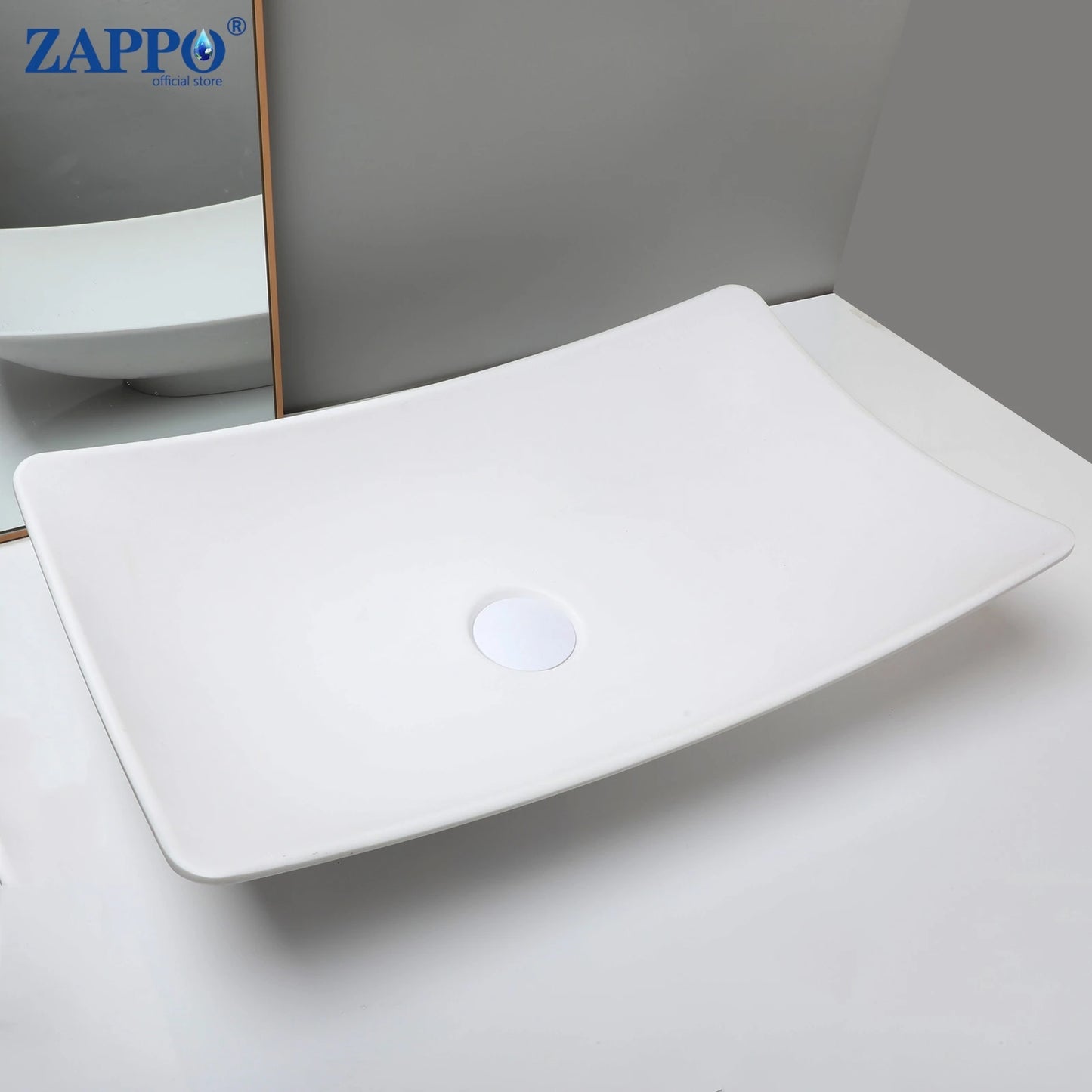 ZAPPO Vessel Sink With Drain Stone Resin Washbasin