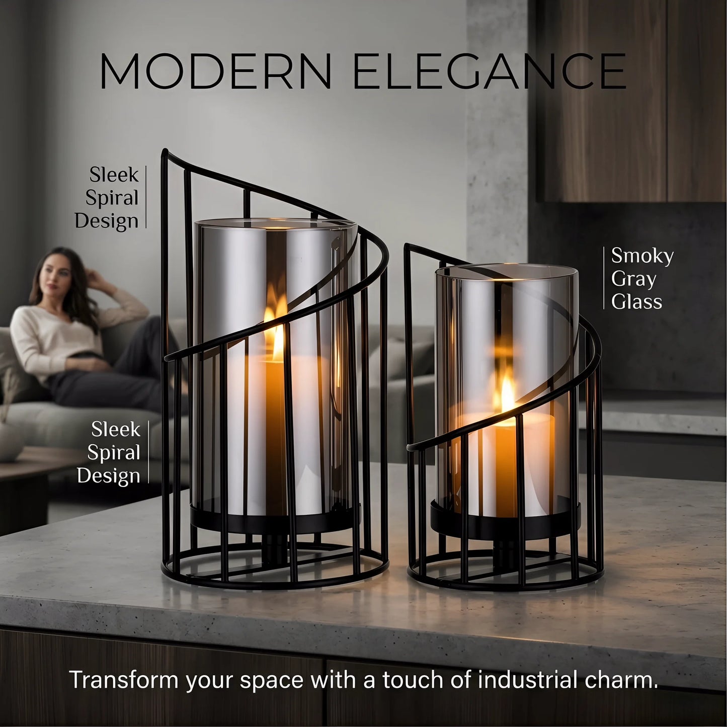 Stunning Spiral Glass Hurricane Candle Holder For Wedding Centerpieces