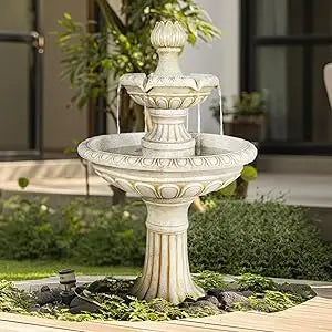 Birdbath Garden Waterfall Fountain for Outdoor Serenity
