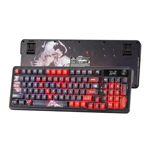 Redragon K719 PRO Wireless Gasket Gaming Hype Screen & Knob, 95 Keys Mechanical Keyboard,Easy-Control 1.14’’ TFT Info Display