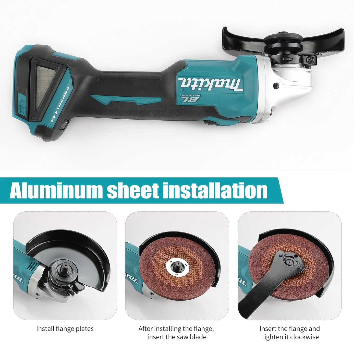 Makita DGA504 18V Brushless Angle Grinder Cutting And Polishing