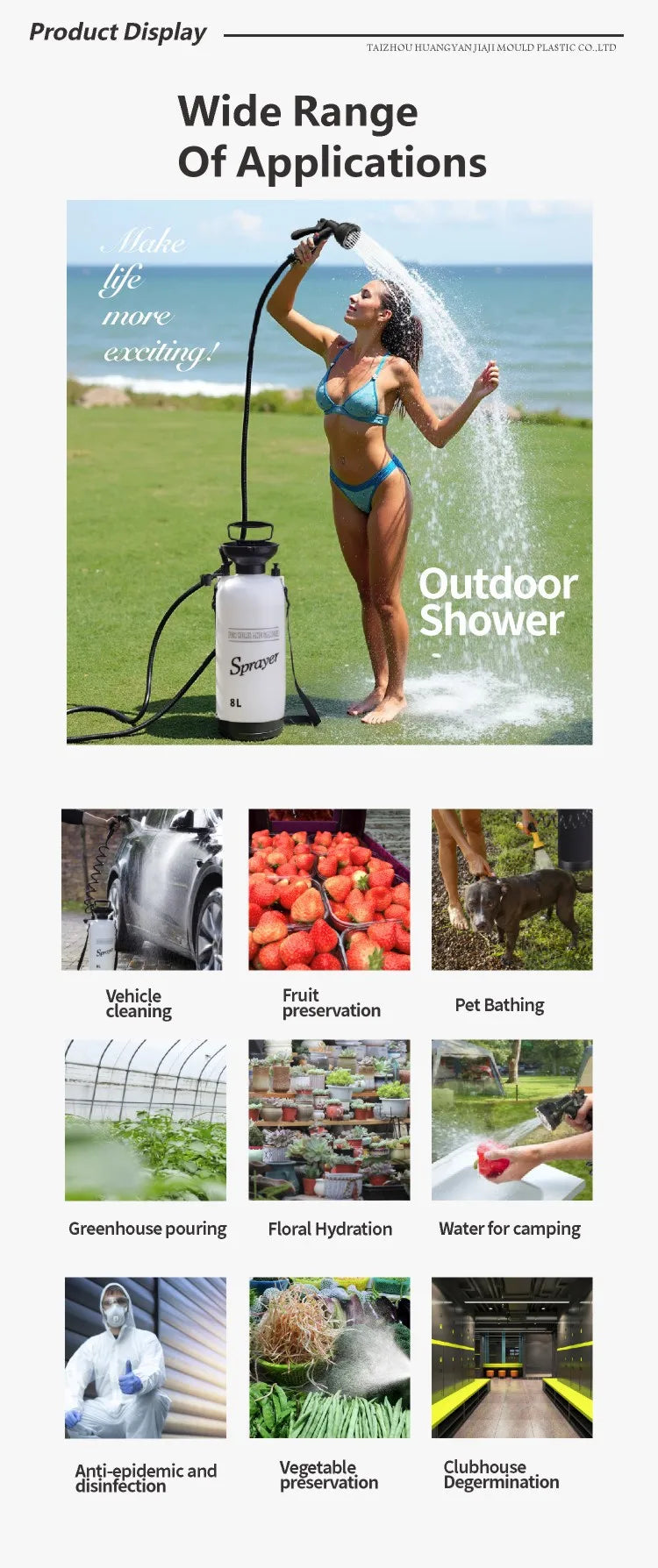 Outdoor Camping Portable Shower - Surf Rinse Kit - Beach Shower Pump - Manual Air