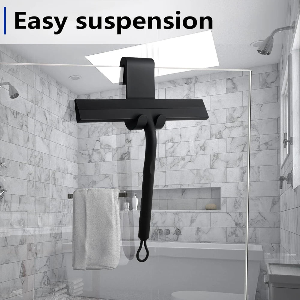 New Shower Squeegee Glass Wiper Scraper Shower Squeegee Cleaner With Silicone Holder Bathroom Mirror Scraper Glass Cleaning
