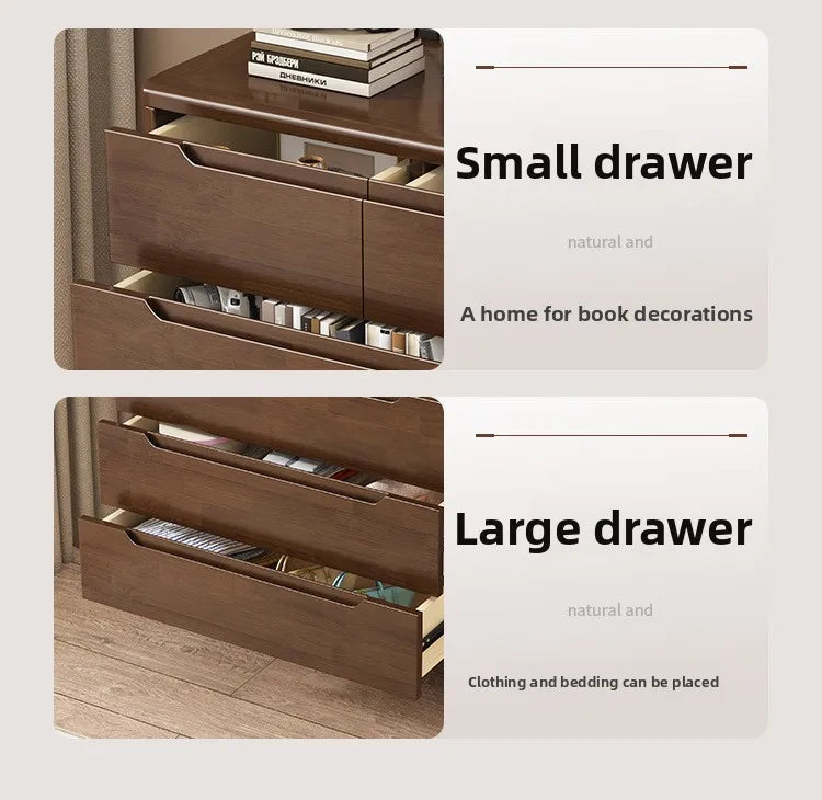 Wooden Chest of Drawers 5-Drawer & 6-Drawer Dresser Cabinet Bedroom Clothes Storage Organizer No Assembly Living Room Furniture
