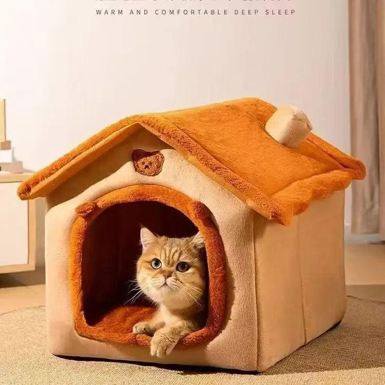 Luxurious Coral Fleece Dog House Bed For Indoor Pets