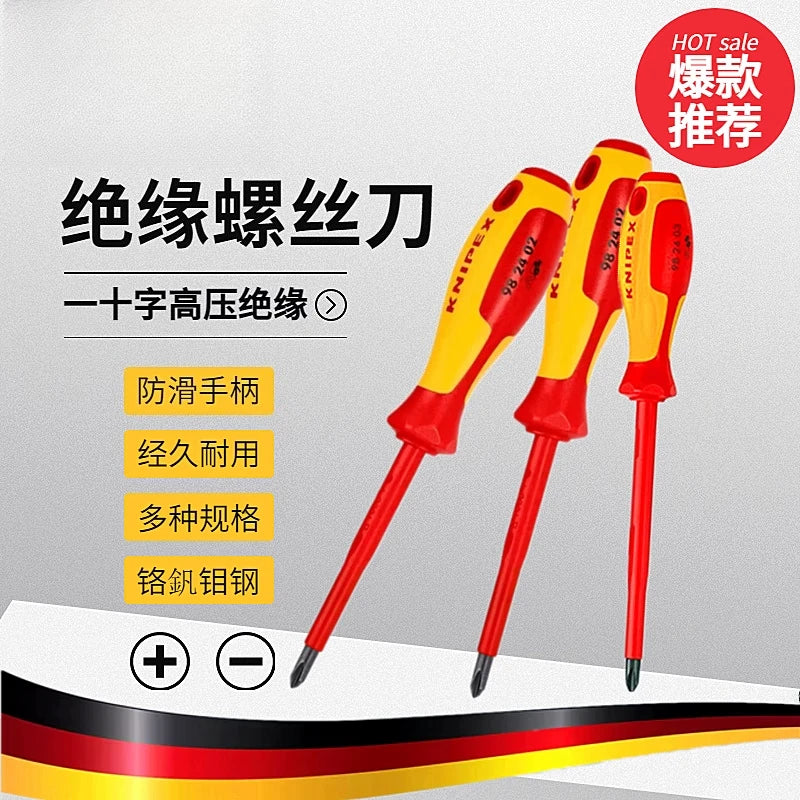 German KNIPEX screwdriver, cross shaped electrician insulated, 98