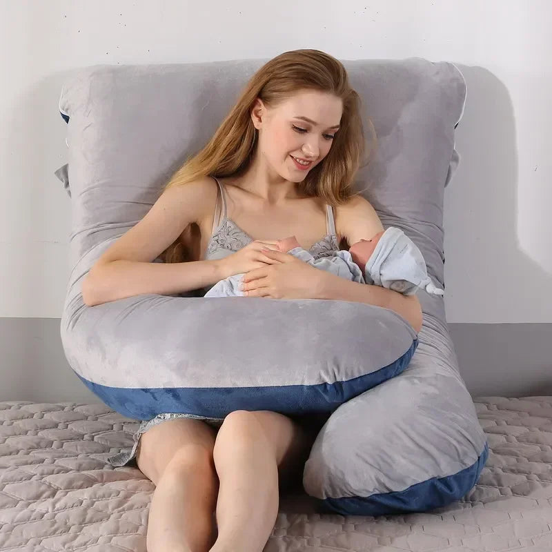 Soft U Shaped Pregnancy Pillow For Side Sleeping Relief